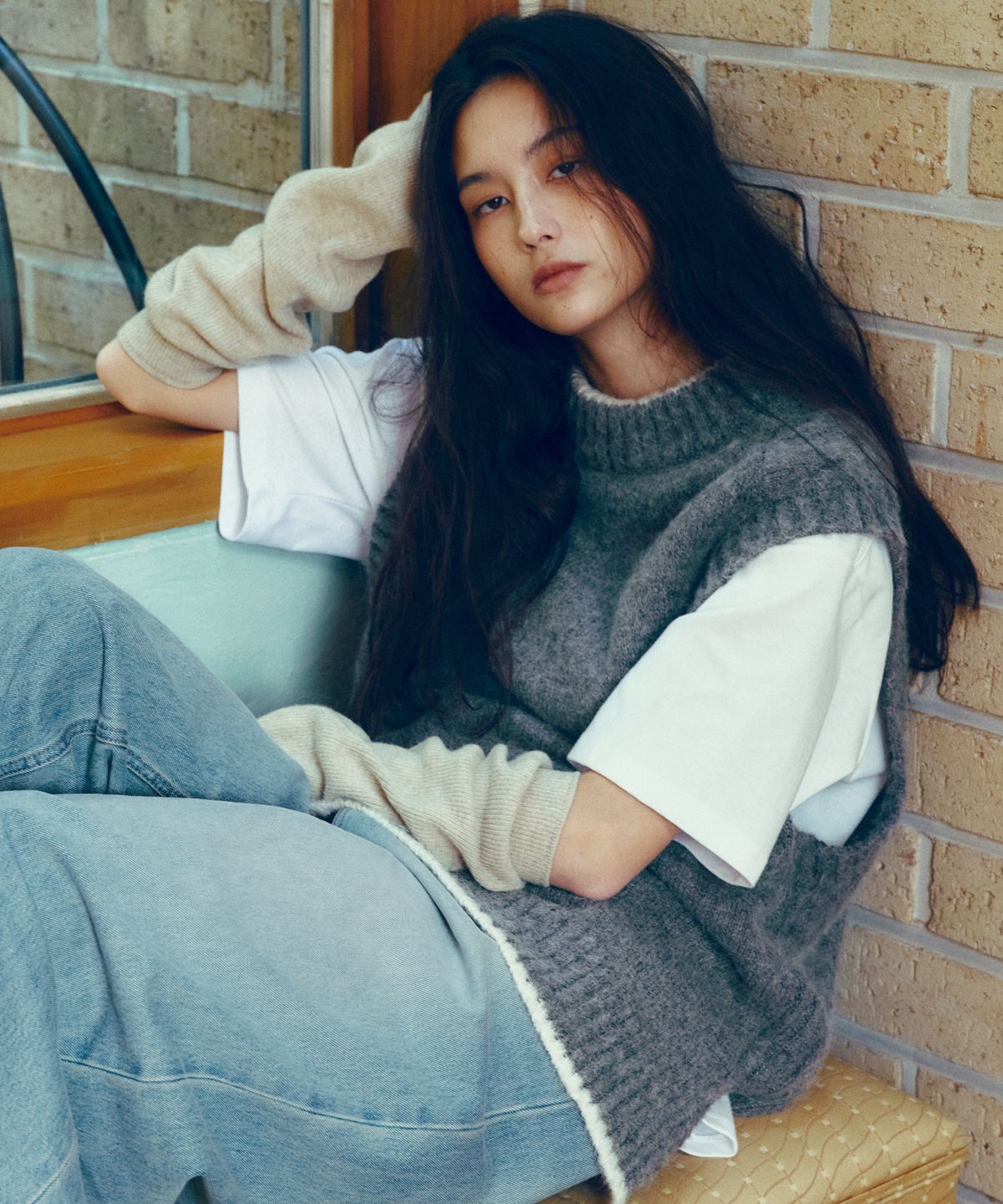 씨타(CITTA) Alpaca Wool Knit Vest_CTK247(Grey)