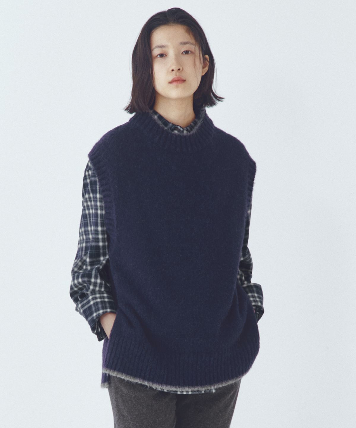 씨타(CITTA) Alpaca Wool Knit Vest_CTK247(Navy)