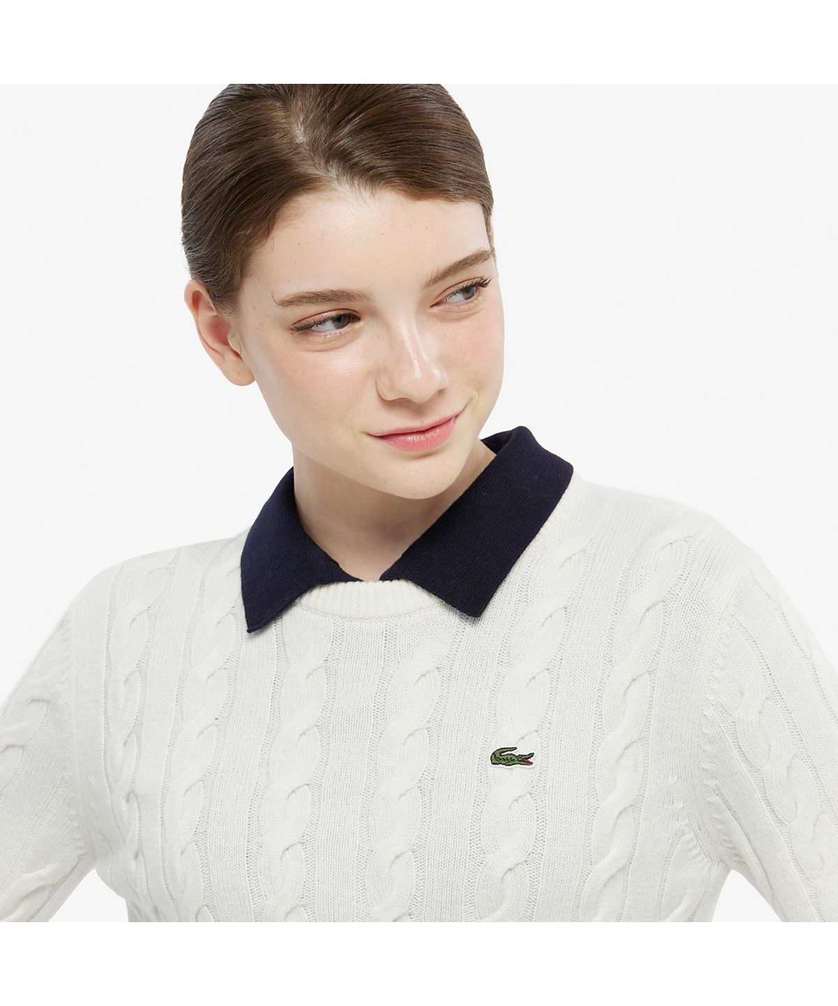 라코스테(LACOSTE) 여성 케이블 크루넥 스웨터 AF083E-55N XFJ
