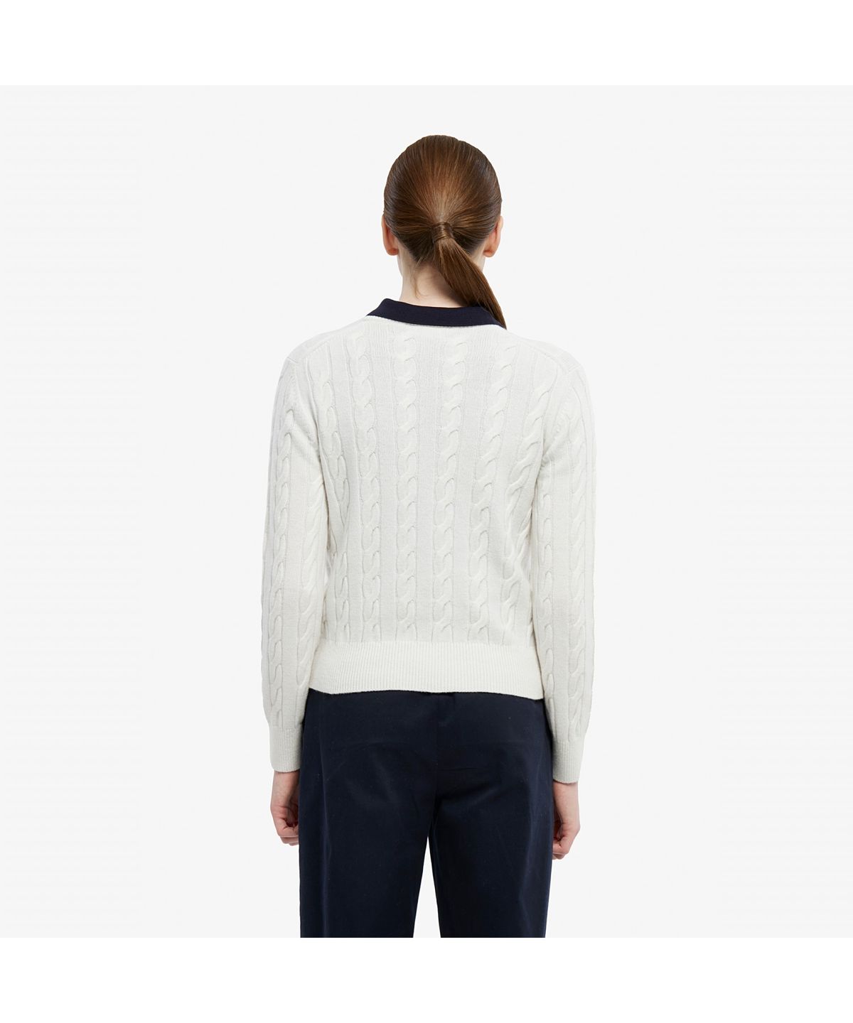 라코스테(LACOSTE) 여성 케이블 크루넥 스웨터 AF083E-55N XFJ