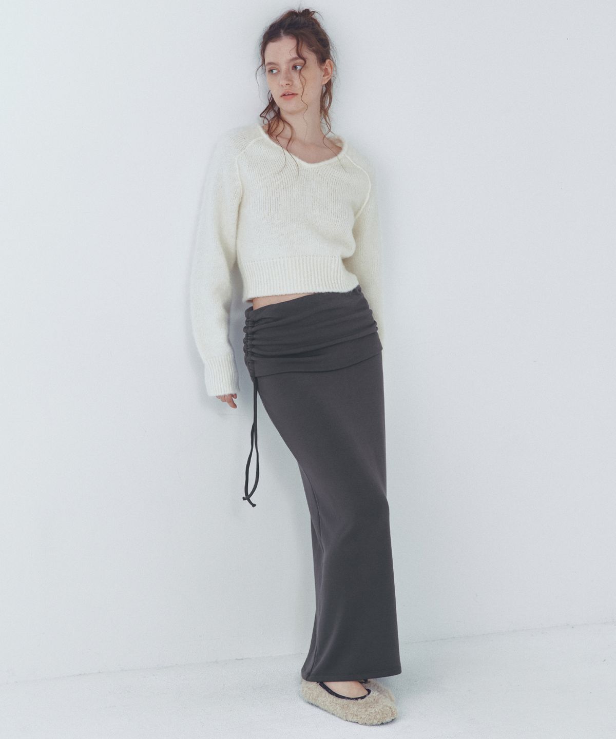 씨타(CITTA) Essential Alpaca Wool V-neck Knit_CTK246(White)