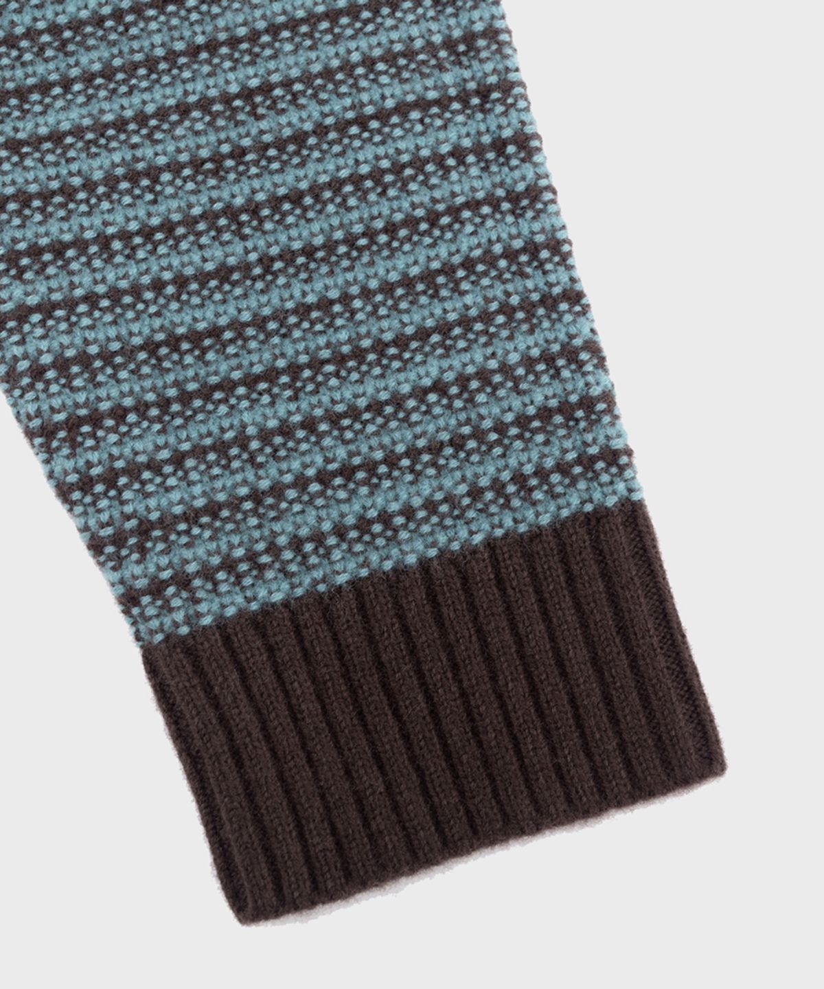 프레프(PREF) BROWN WOOL KNIT STRIPE HOODIE