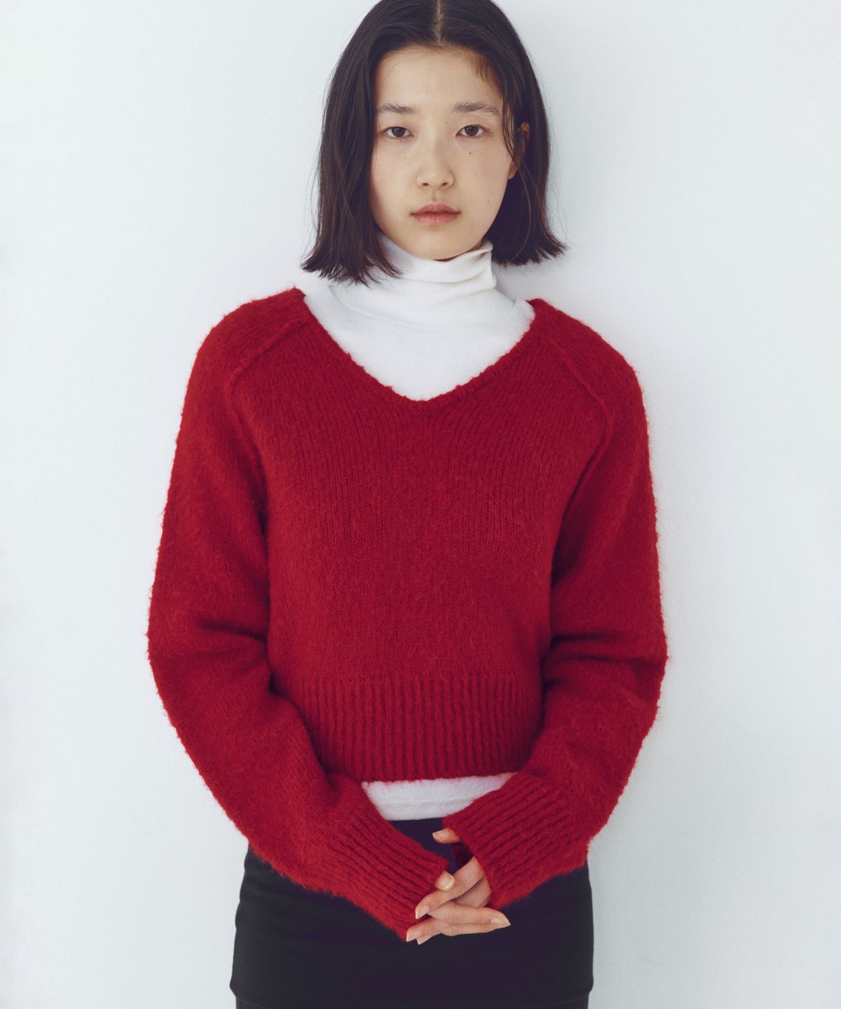 씨타(CITTA) Essential Alpaca Wool V-neck Knit_CTK246(Red)