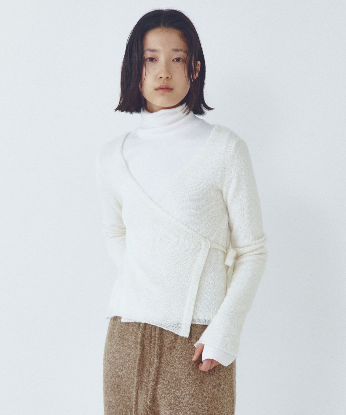씨타(CITTA) Essential Alpaca Wool Wrap Knit Cardigan_CTK245(White)