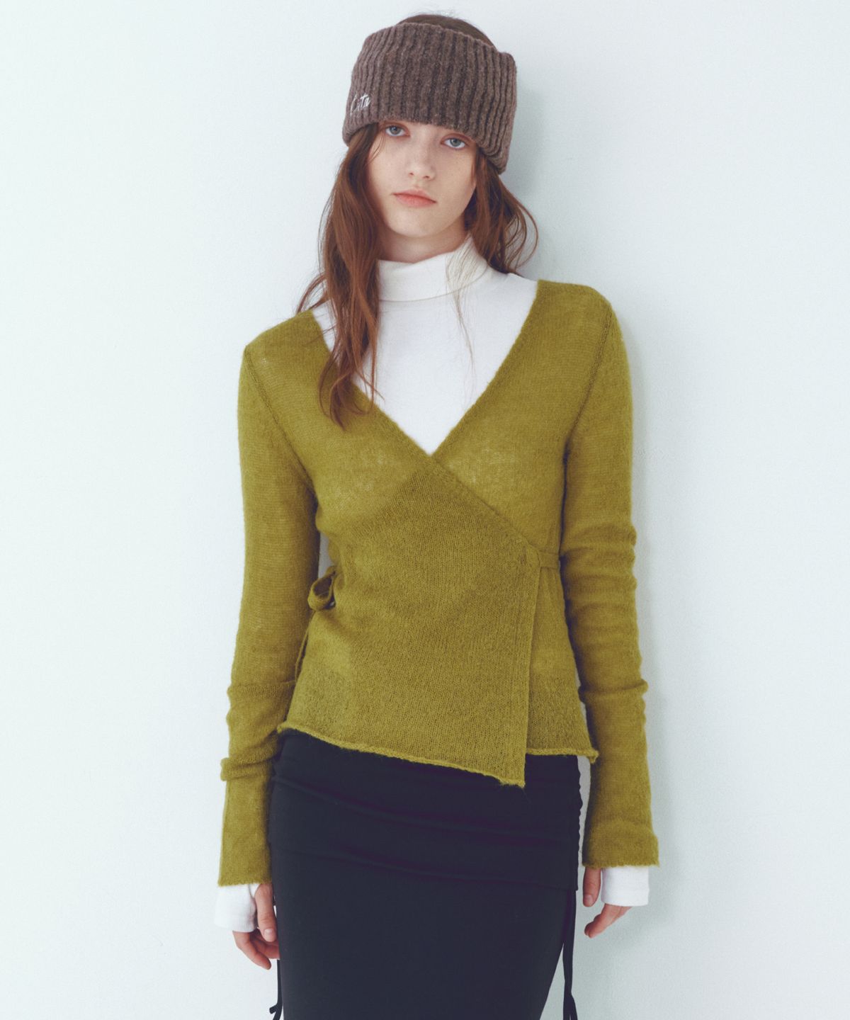 씨타(CITTA) Essential Alpaca Wool Wrap Knit Cardigan_CTK245(Olive)