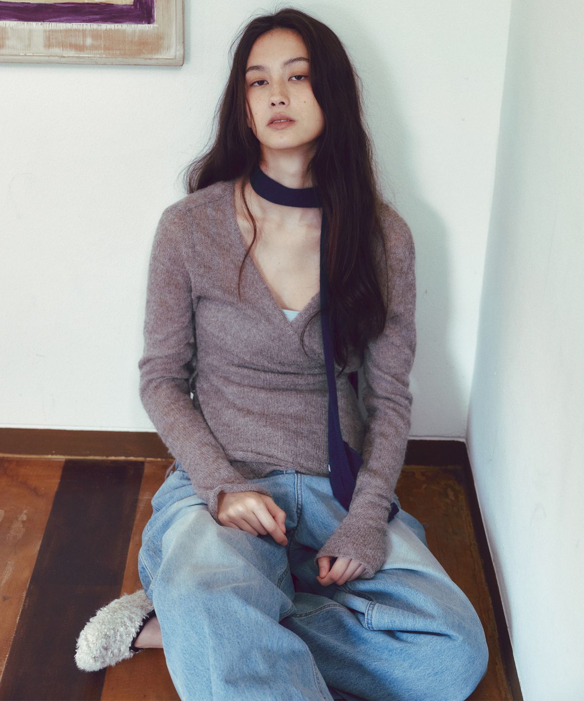 씨타(CITTA) Essential Alpaca Wool Wrap Knit Cardigan_CTK245(Khaki Grey)