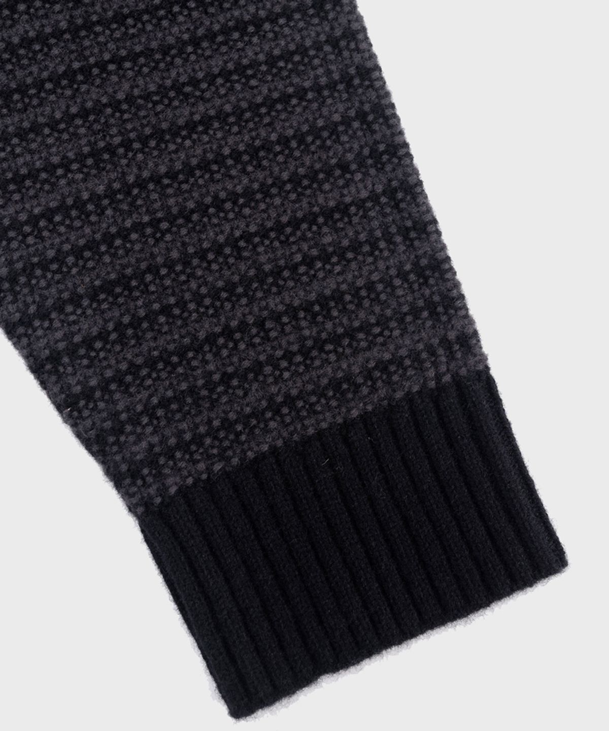 프레프(PREF) BLACK WOOL KNIT STRIPE HOODIE
