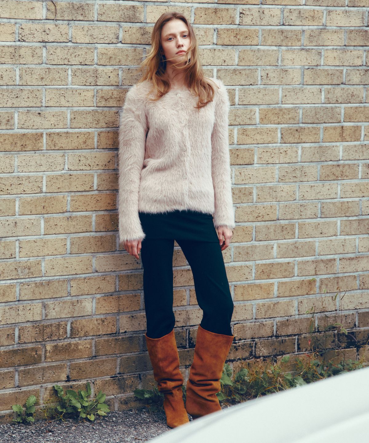 씨타(CITTA) Soft Fur Round Knit Cardigan_CTK244(Pink)