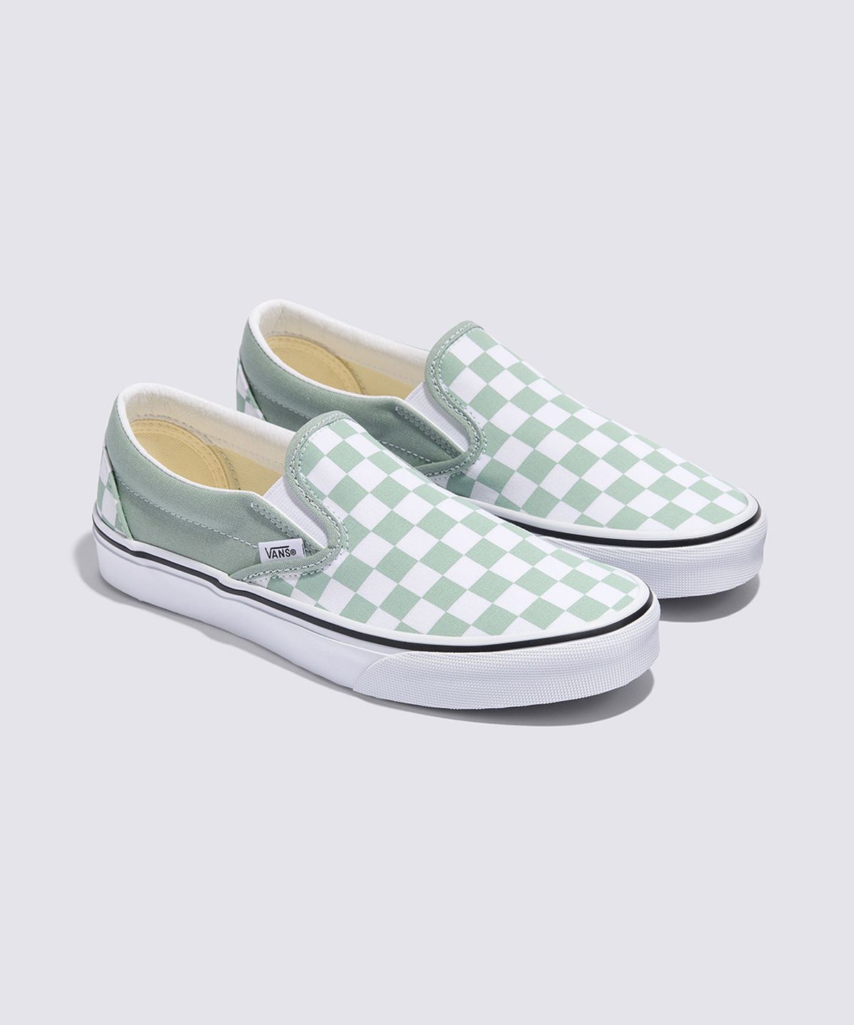 반스(VANS) 클래식 슬립온 - (컬러 띠어리) 체커보드 그레이올리브 / VN000D6YEMW1