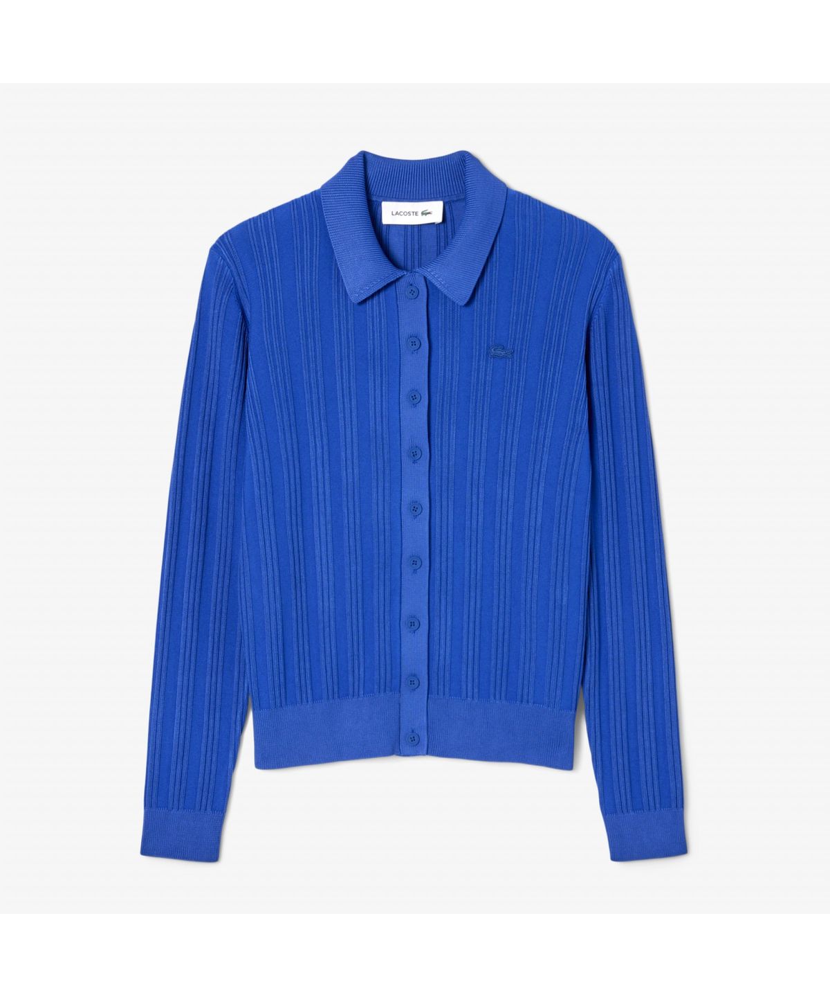 라코스테(LACOSTE) 여성 플리츠 립조직 긴팔 폴로 가디건 AF7614-55N C4X