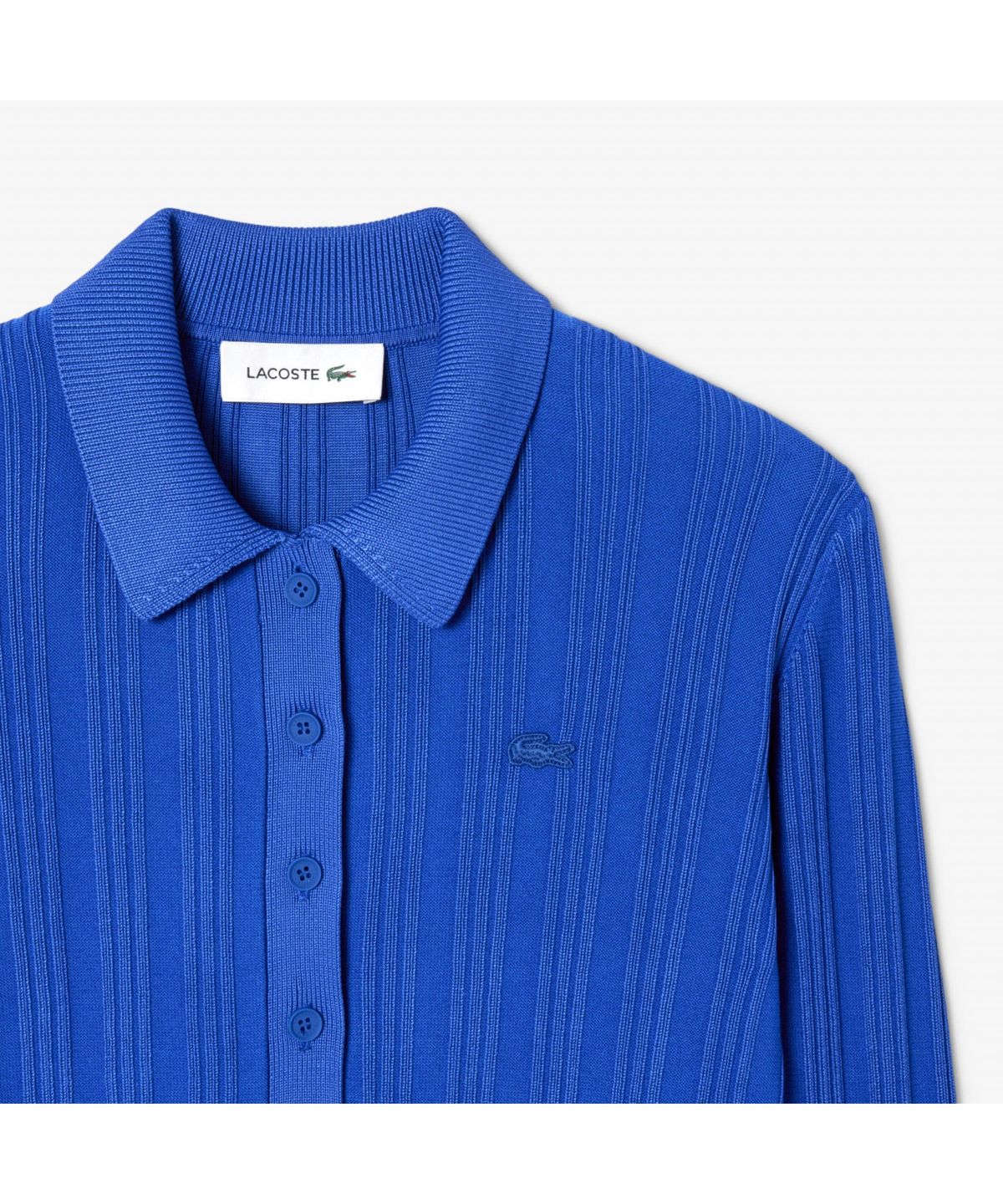 라코스테(LACOSTE) 여성 플리츠 립조직 긴팔 폴로 가디건 AF7614-55N C4X
