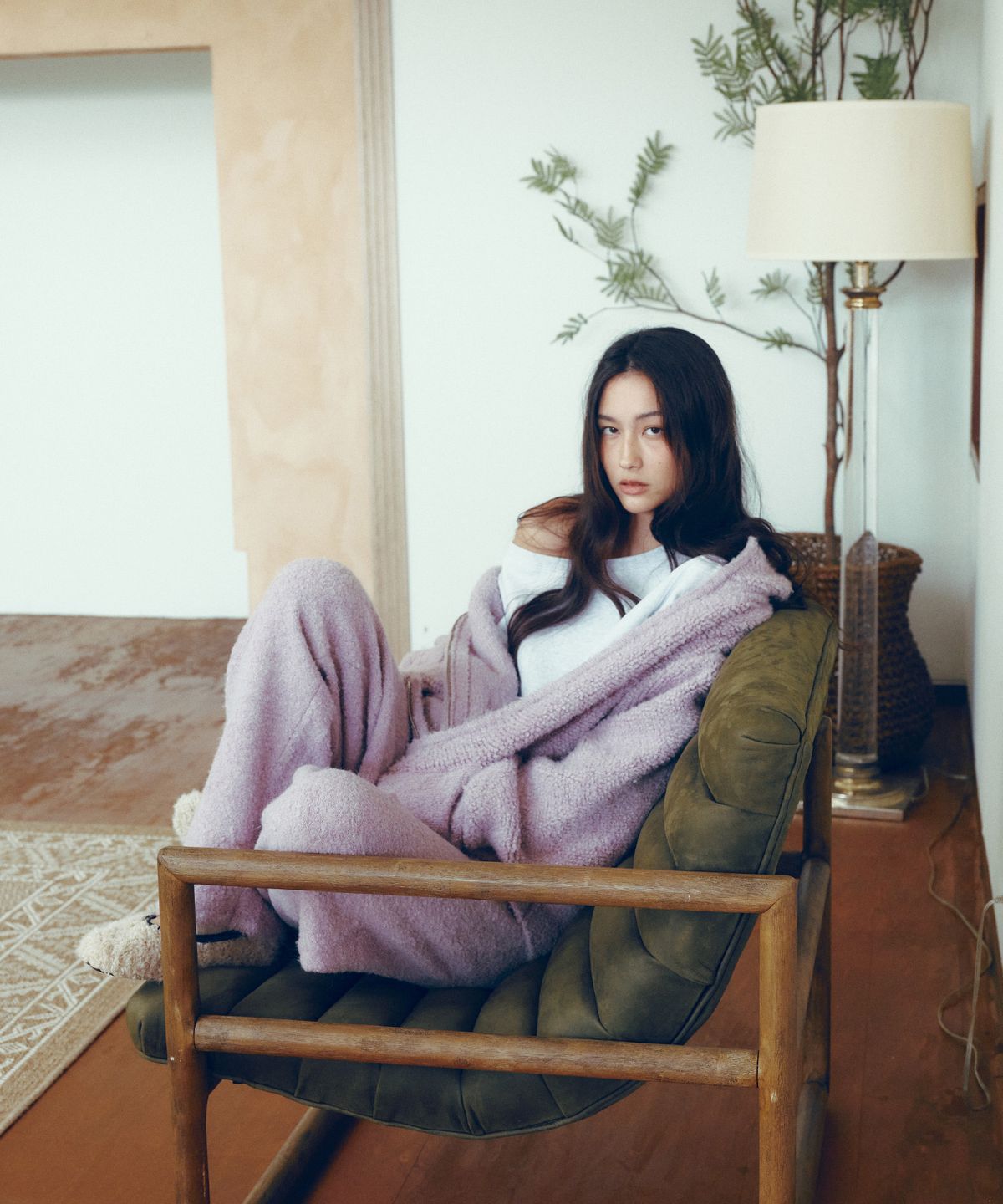 씨타(CITTA) [SET]Wool Blended Heavy Brush Knit Hood Zip-up Set-up(3color)