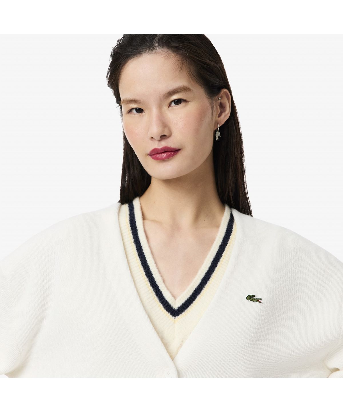 라코스테(LACOSTE) 여성 링스링스 브이넥 가디건 AF4143-55N 70V