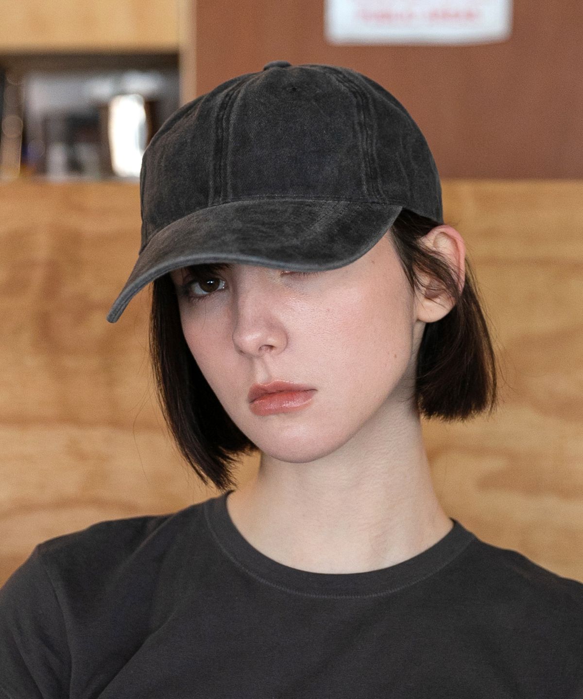 챕터(CHAPTER) STANDARD STONE-WASHED BALL CAP-차콜