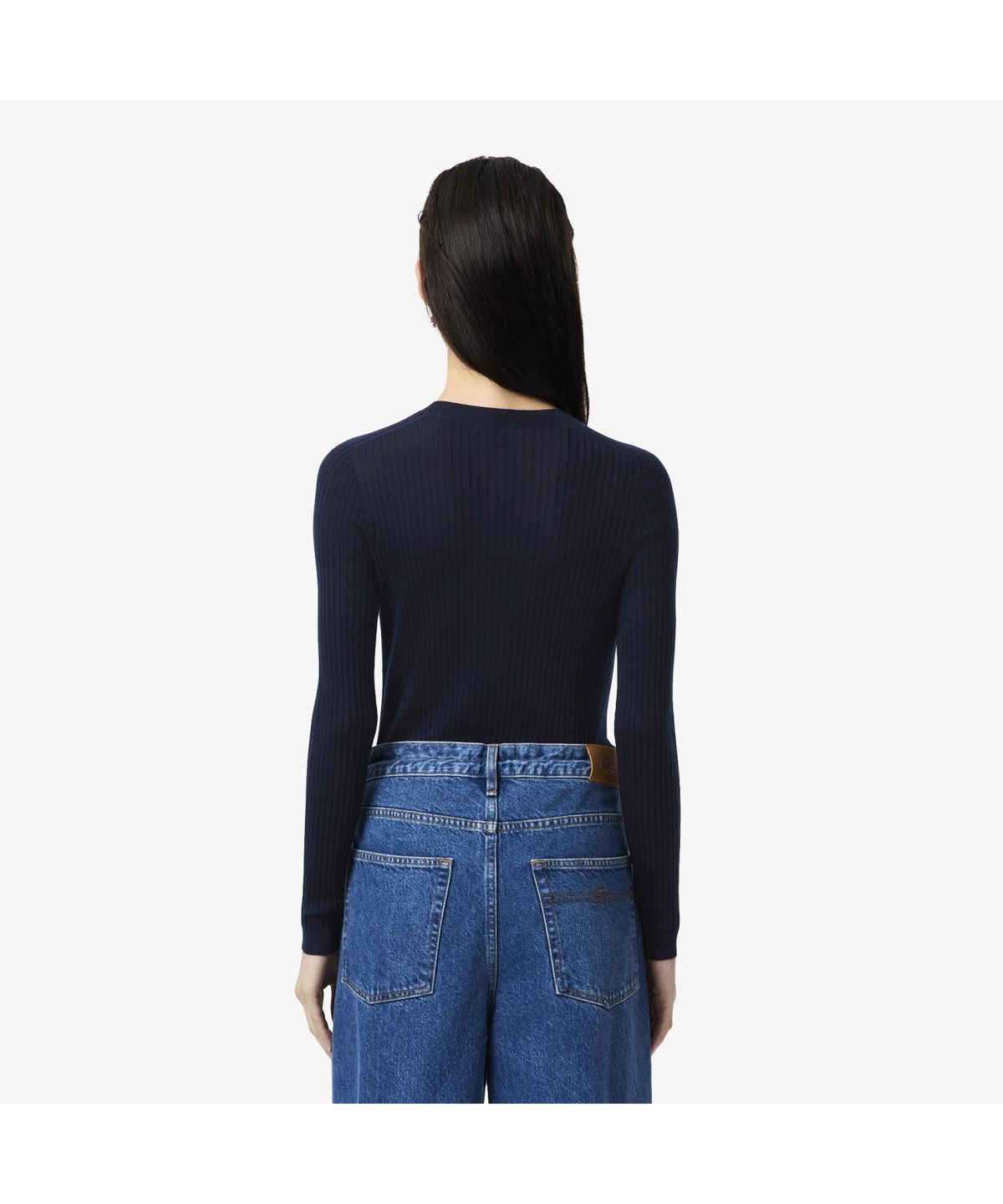라코스테(LACOSTE) 여성 립조직 메리노울 크루넥 가디건 AF4141-55N 166