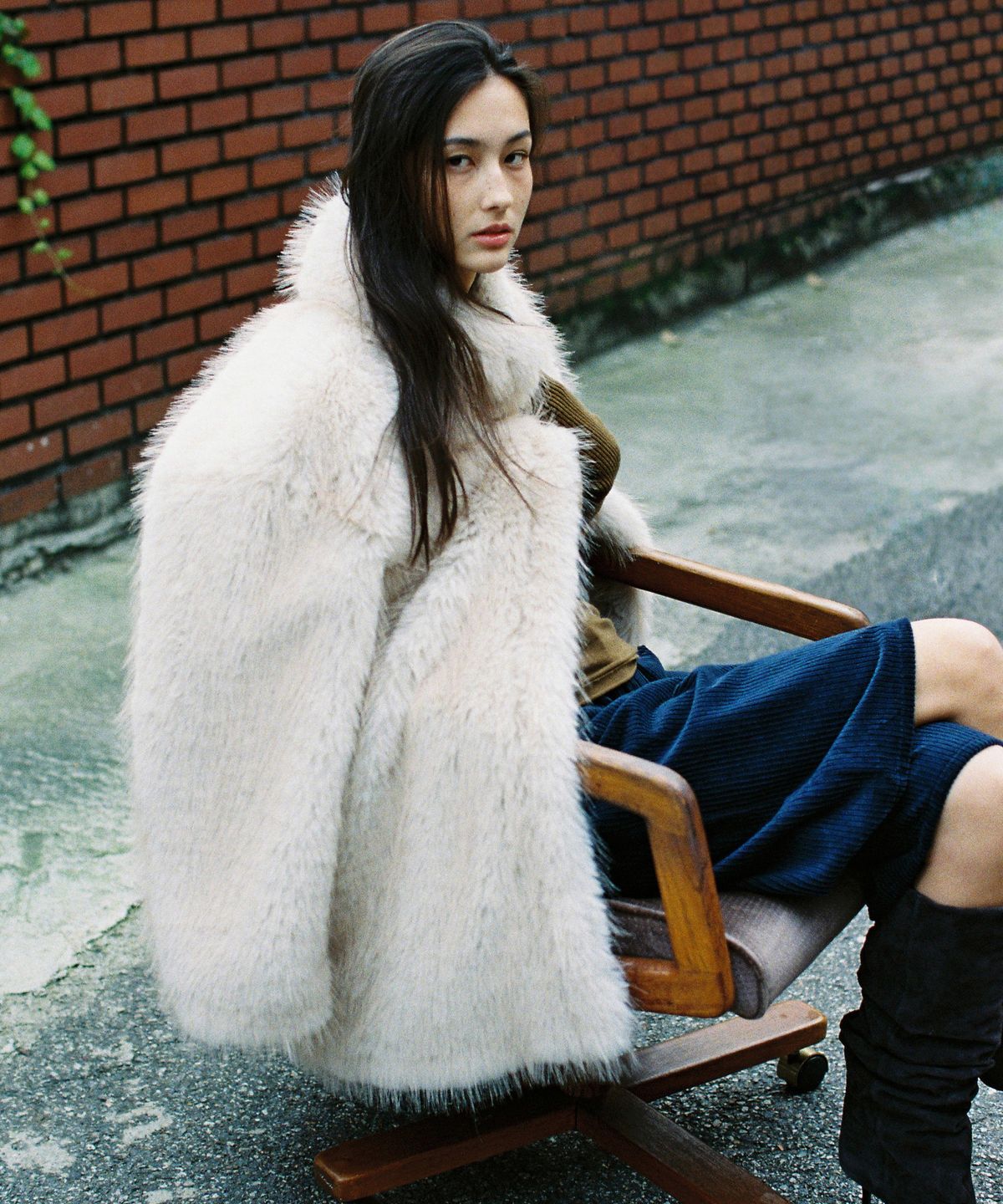 씨타(CITTA) Vintage Soft Fur Coat_CTO150(Ivory)