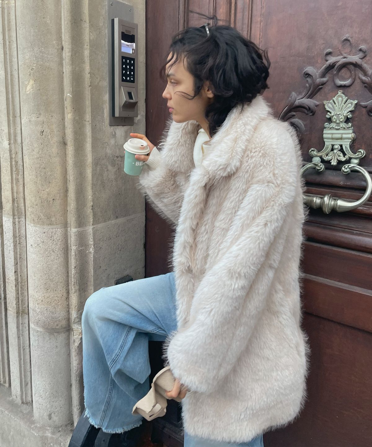 씨타(CITTA) Vintage Soft Fur Coat_CTO150(Ivory)