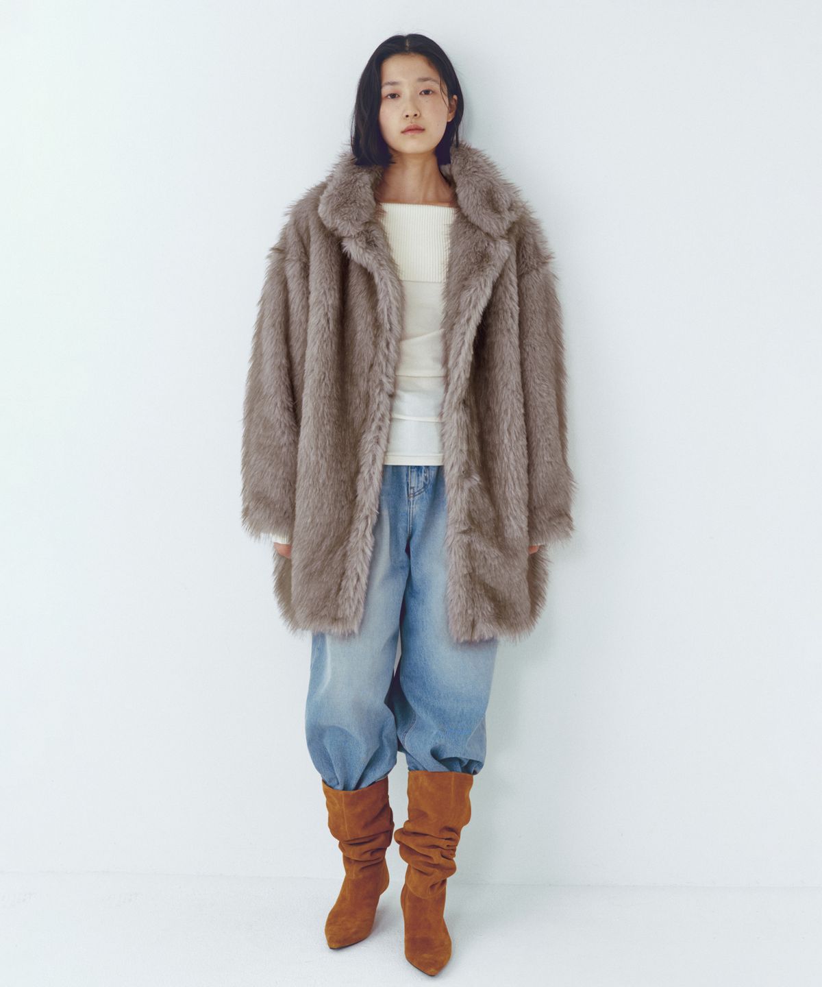 씨타(CITTA) Vintage Soft Fur Coat_CTO150(Grey)