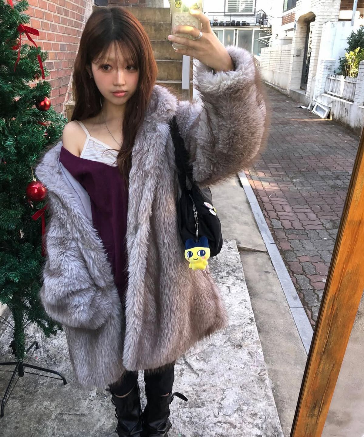 씨타(CITTA) Vintage Soft Fur Coat_CTO150(Grey)