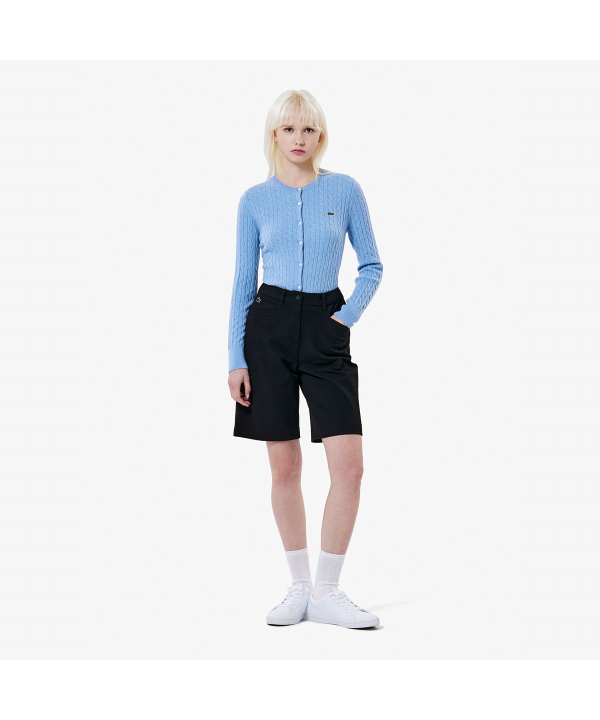 라코스테(LACOSTE) 여성 케이블 크루넥 가디건 AF092E-55N HBP