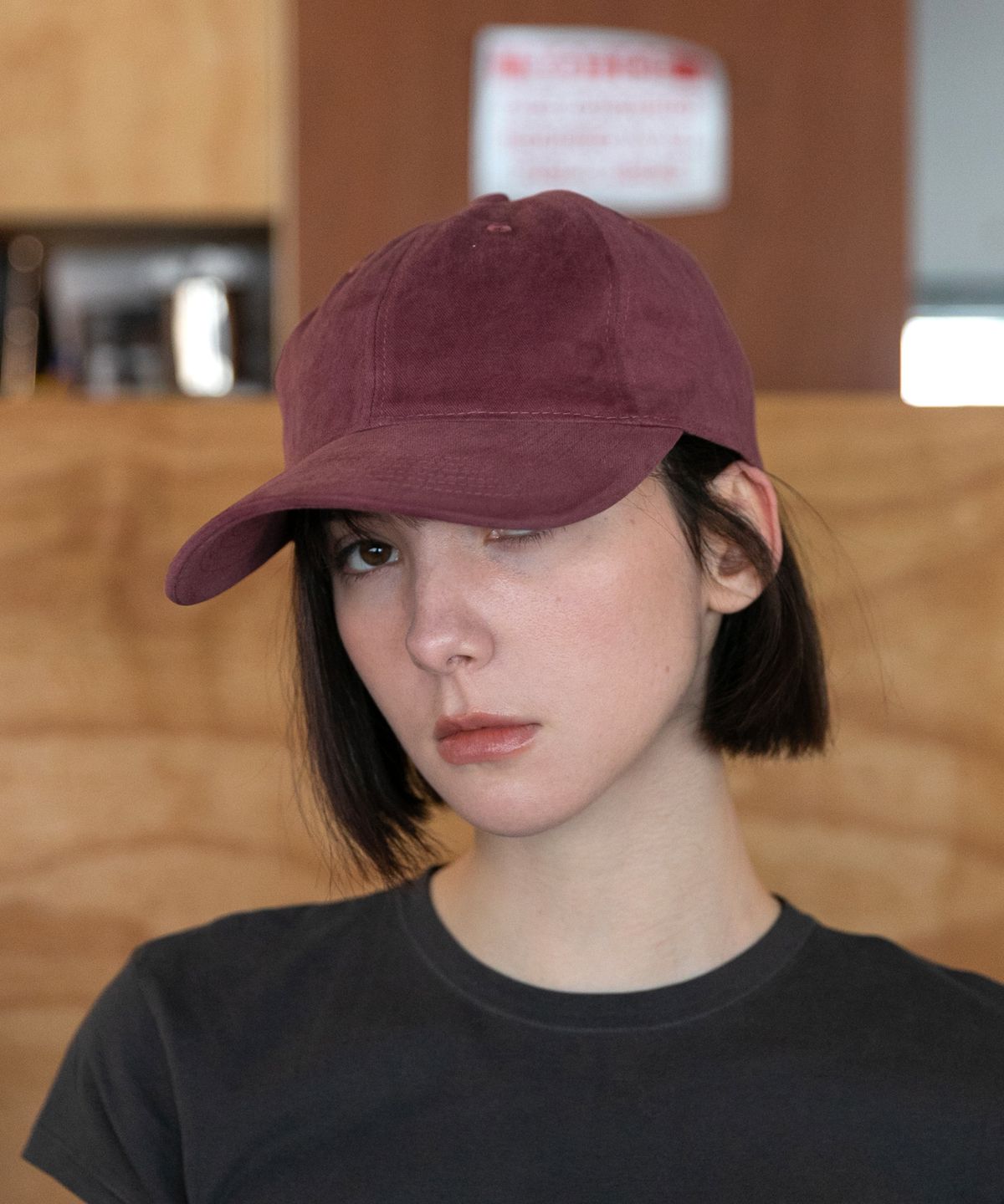 챕터(CHAPTER) SIGNATURE PEACH BALL CAP-버건디
