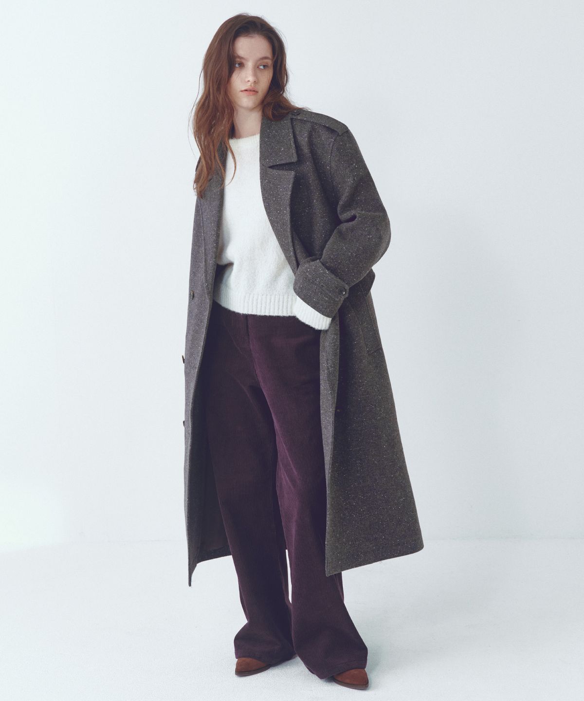 씨타(CITTA) Wool Blended Tailored Maxi Long Coat_CTO148(Charcoal)