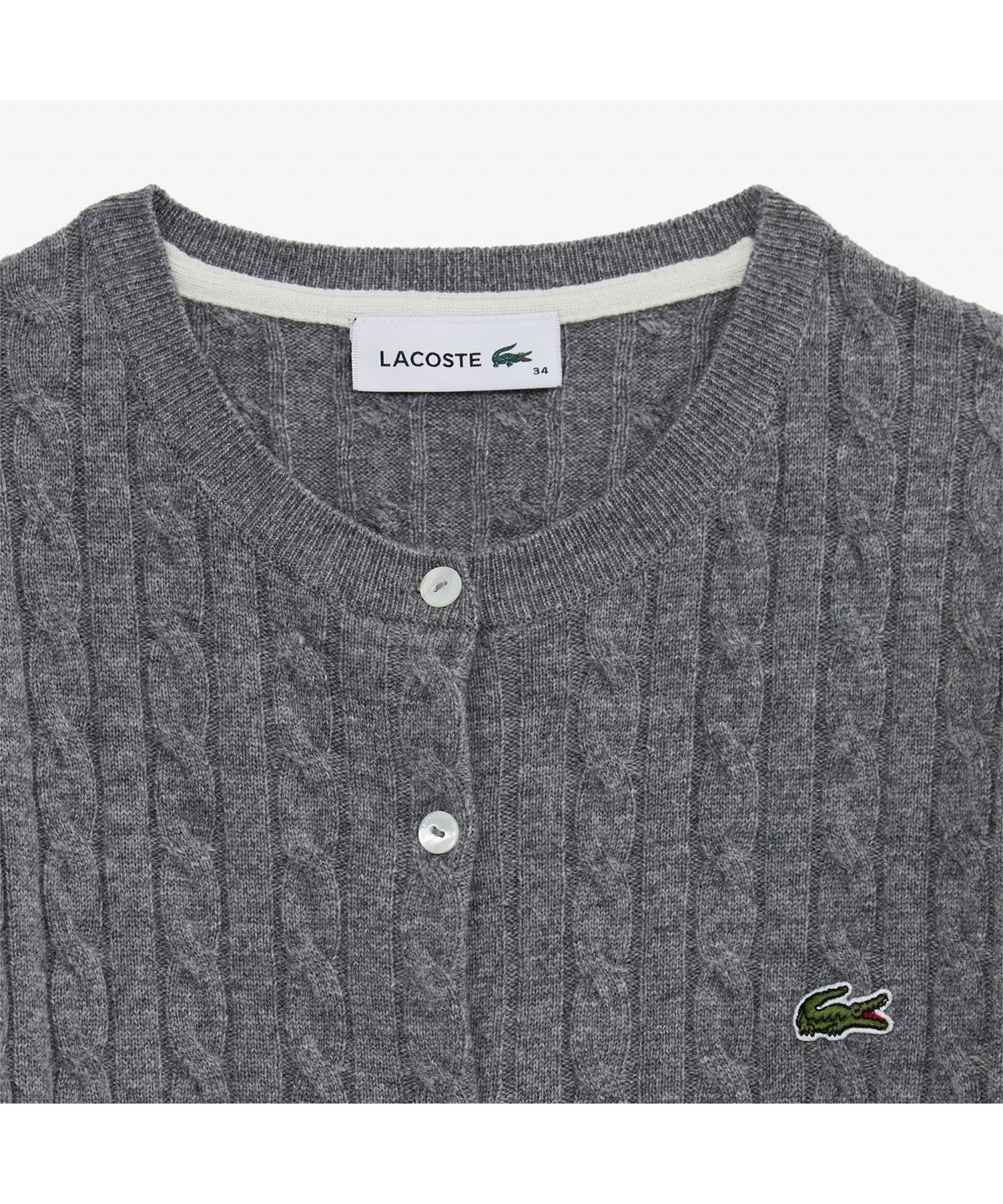 라코스테(LACOSTE) 여성 케이블 크루넥 가디건 AF092E-55N CCA