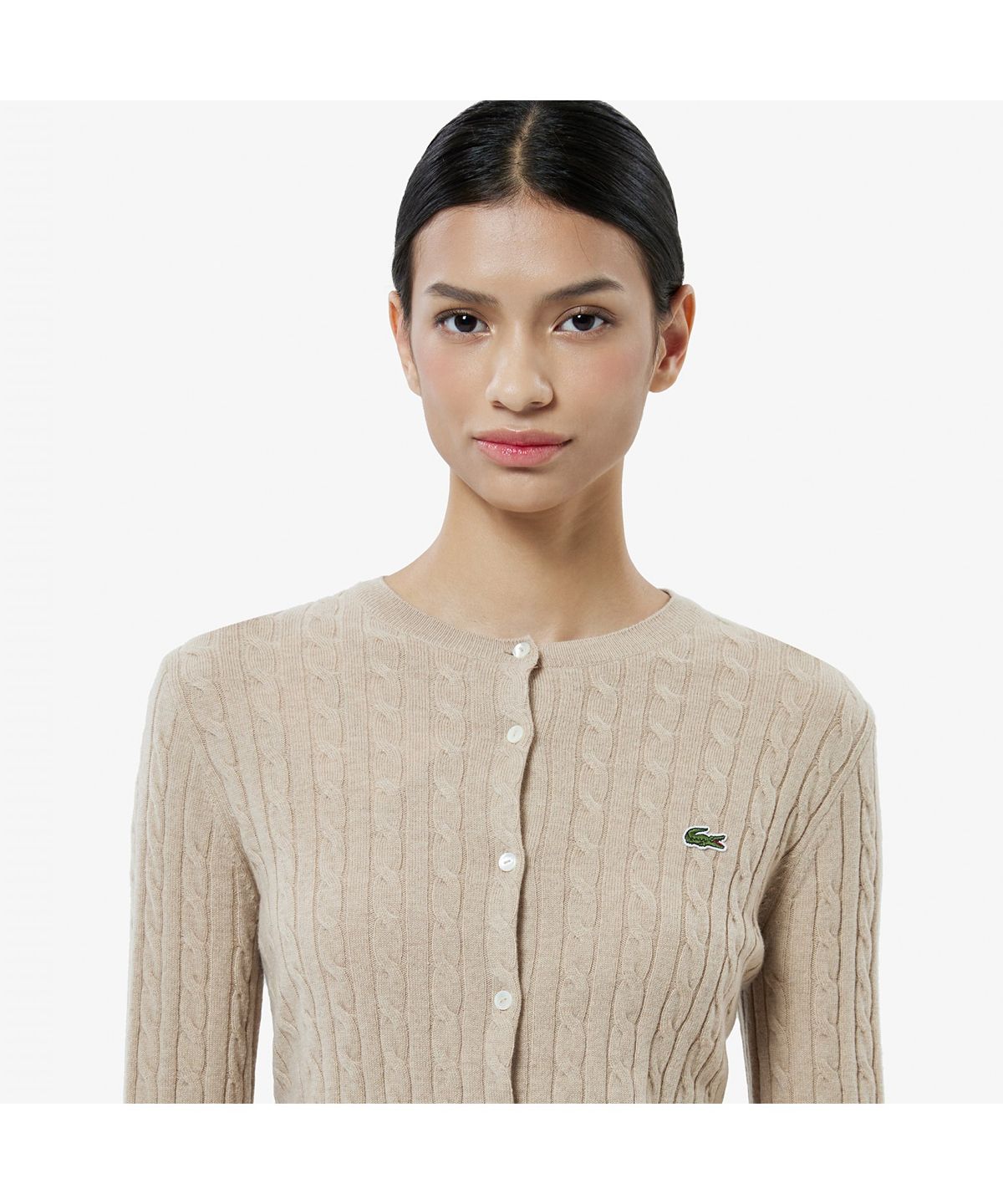 라코스테(LACOSTE) 여성 케이블 크루넥 가디건 AF092E-55N 02S