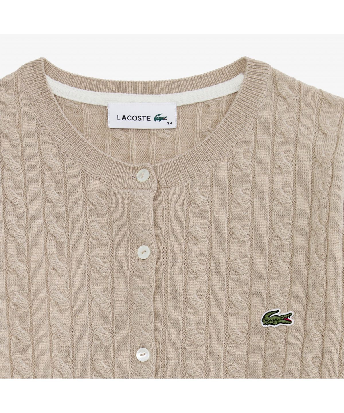 라코스테(LACOSTE) 여성 케이블 크루넥 가디건 AF092E-55N 02S
