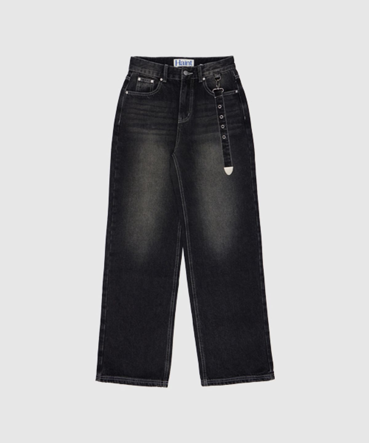 헤인트(HAINT) [기모] NOMERN KEYRING DENIM PANTS_BLACK