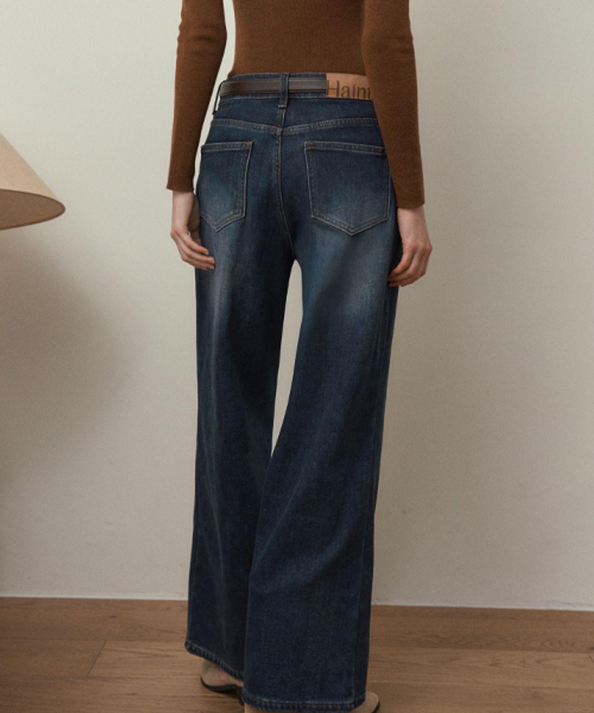 헤인트(HAINT) [기모] TEMBER WIDE DENIM PANTS_DARK BLUE