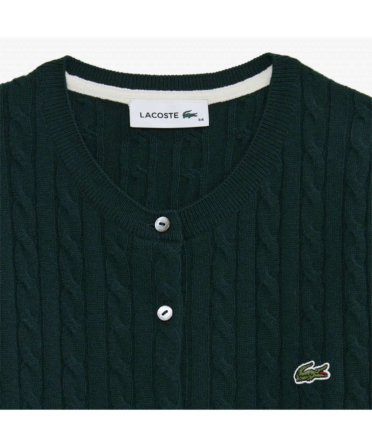 라코스테(LACOSTE) 여성 케이블 크루넥 가디건 AF092E-55N YZP