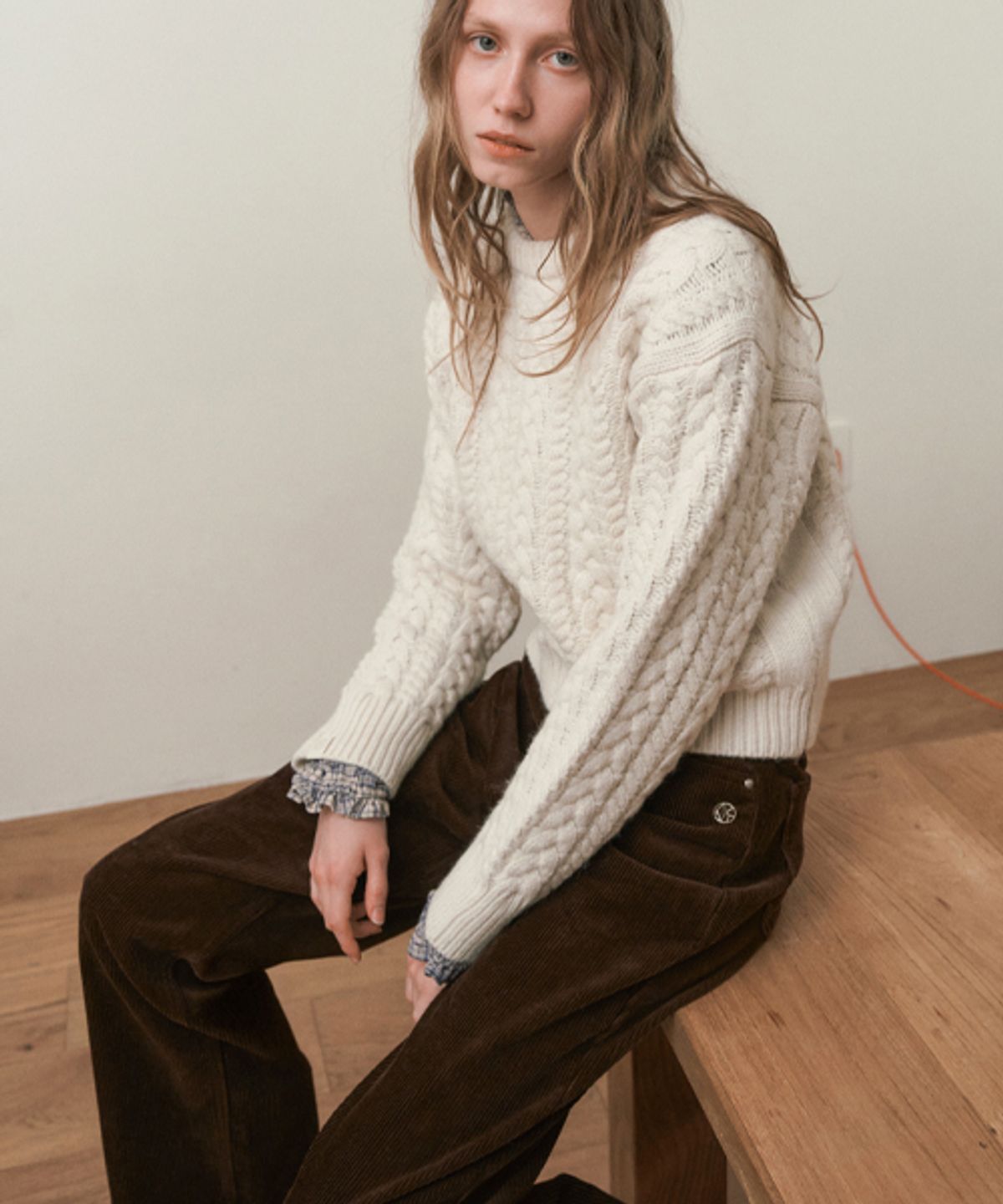 헤인트(HAINT) HAZEL STRAIGHT-CUT CORDUROY PANTS 6COL_BROWN