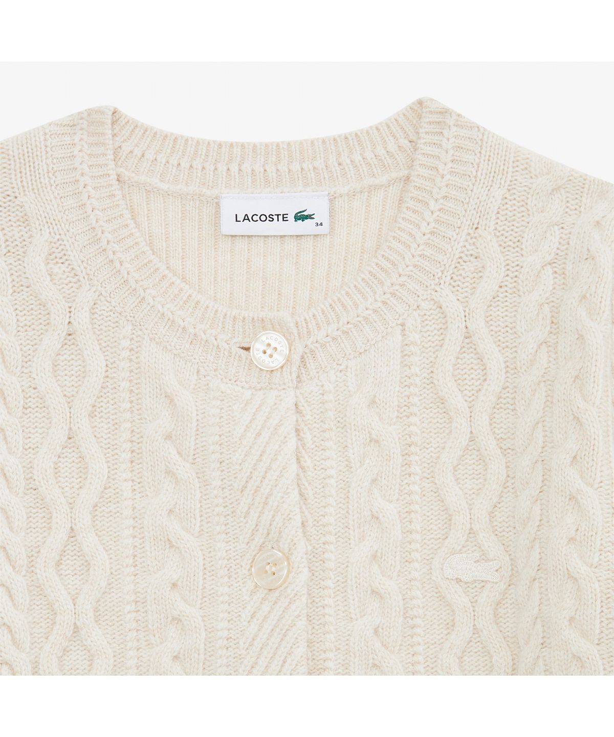 라코스테(LACOSTE) 여성 케이블 크롭 가디건 AF789E-55N XFJ