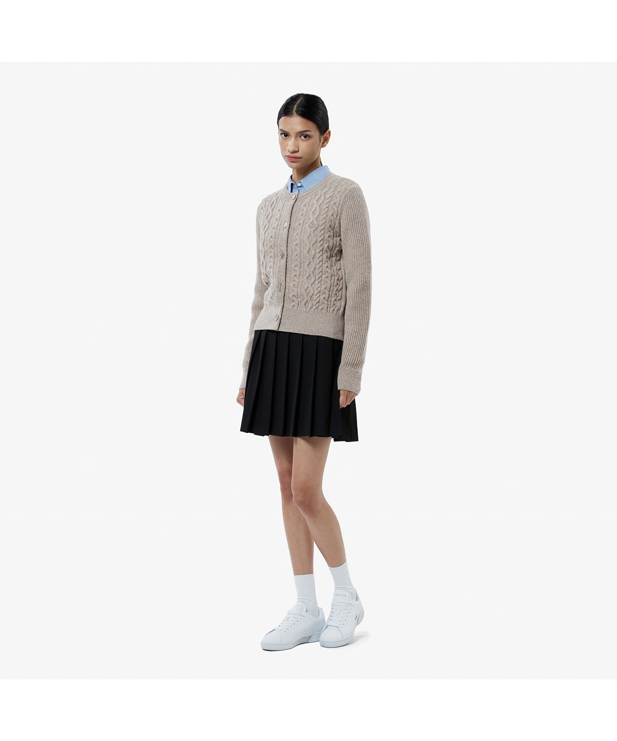 라코스테(LACOSTE) 여성 케이블 크롭 가디건 AF789E-55N 02S