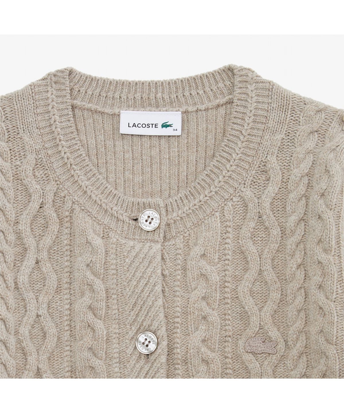 라코스테(LACOSTE) 여성 케이블 크롭 가디건 AF789E-55N 02S