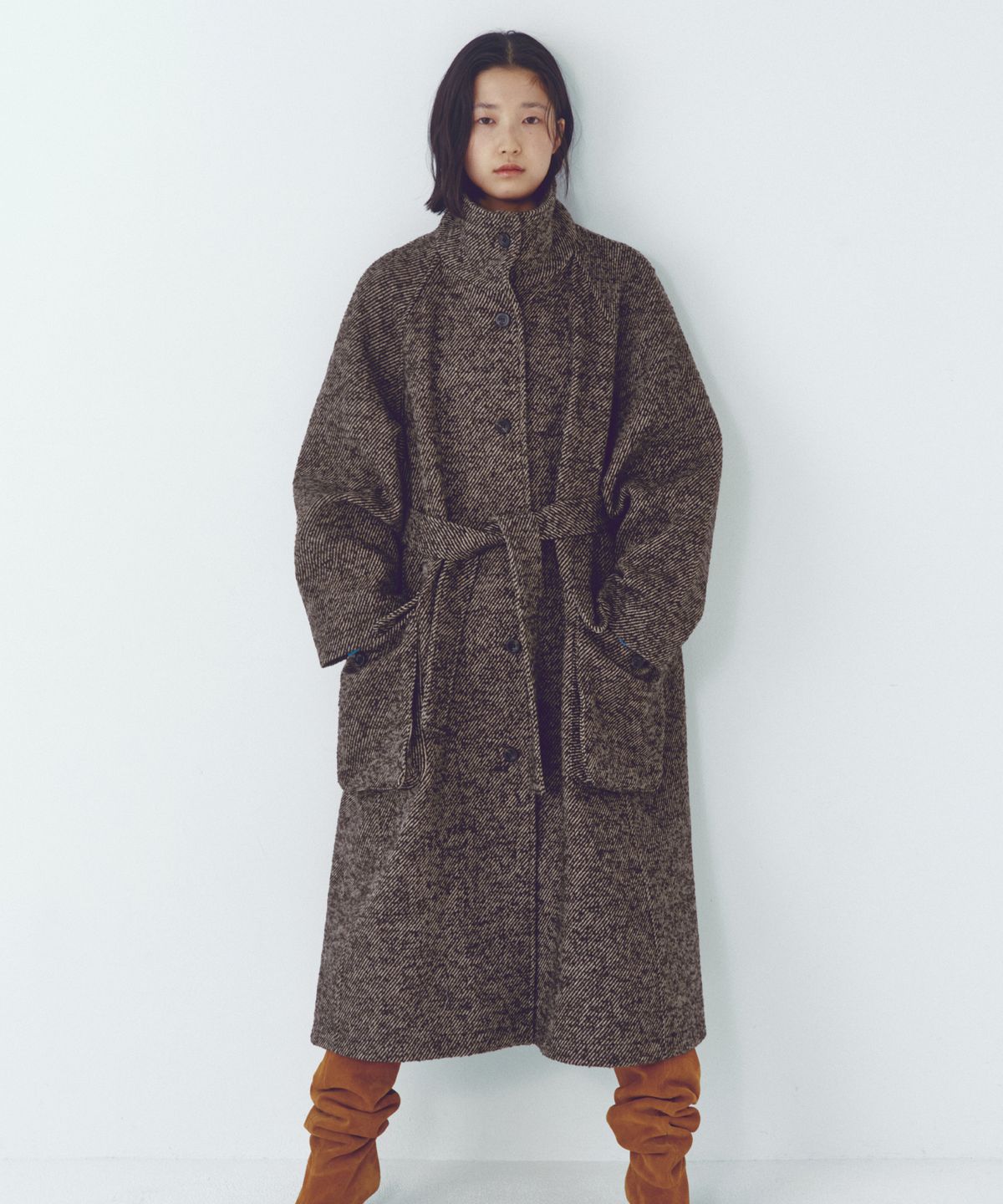 씨타(CITTA) Surperfine Merino Wool High-neck Safari Coat_CTO146(Brown)