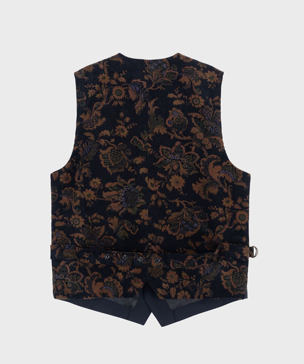 프레프(PREF) DARK NAVY WOOL FLORAL CORDUROY VEST