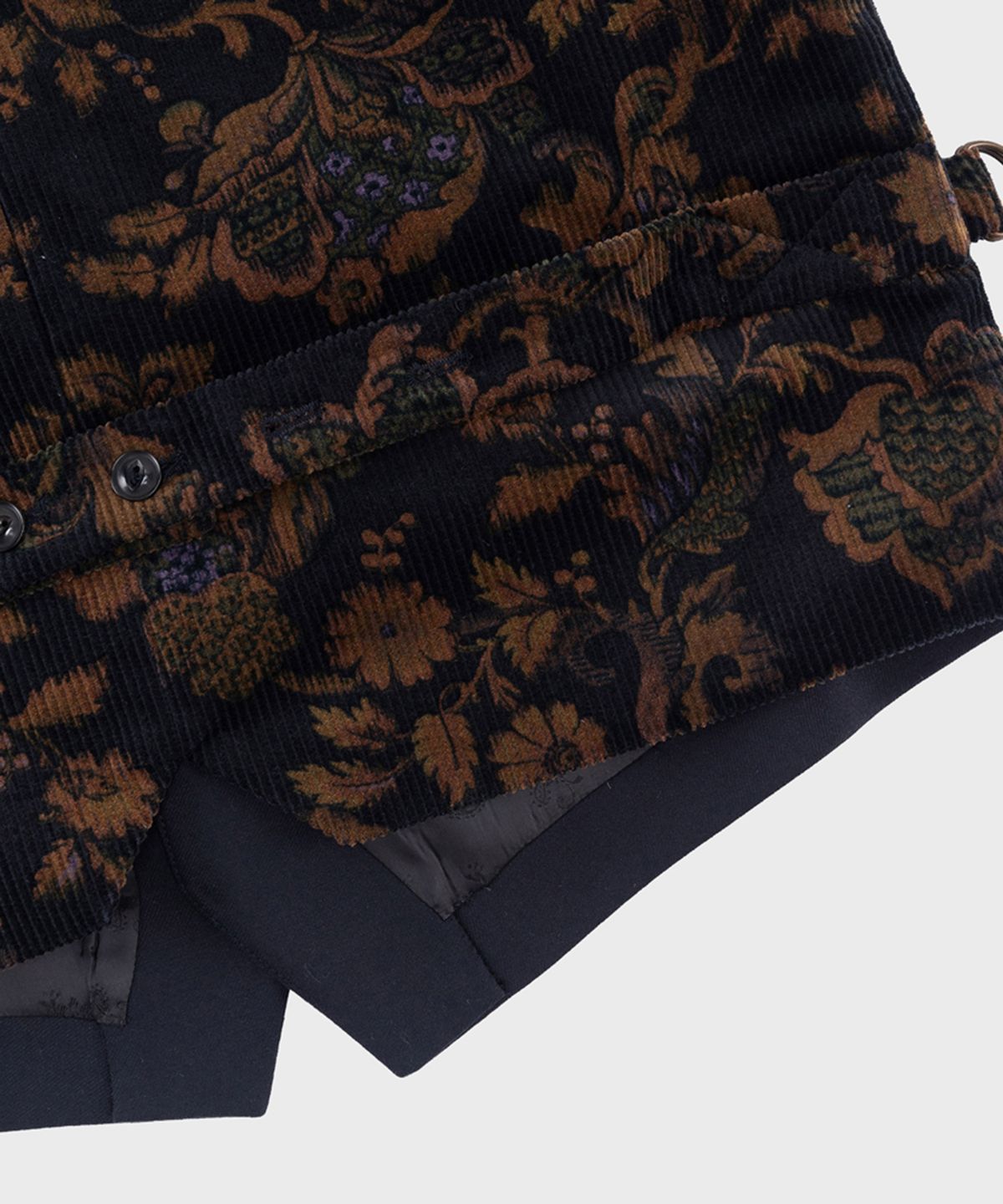프레프(PREF) DARK NAVY WOOL FLORAL CORDUROY VEST