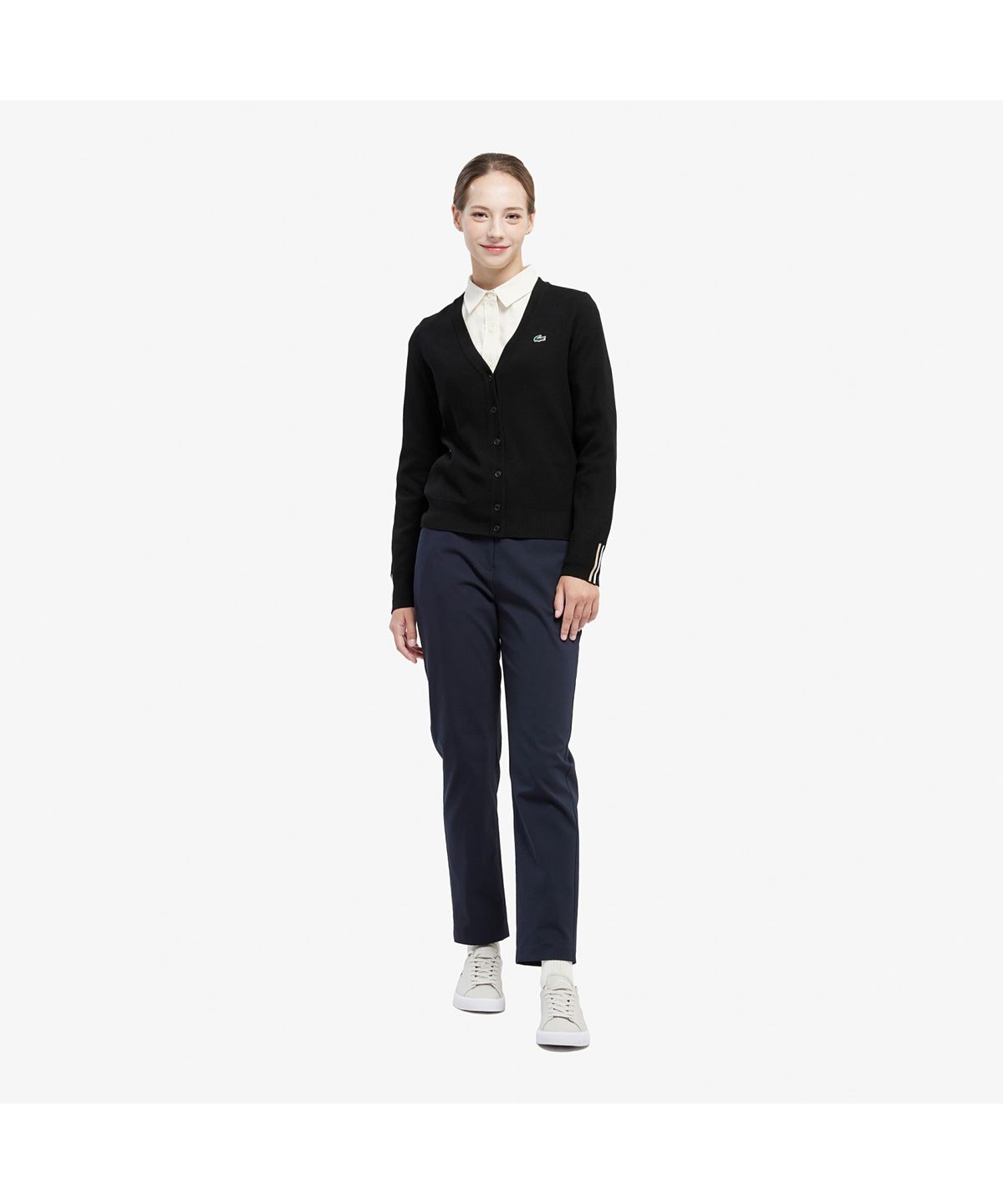 라코스테(LACOSTE) 여성 컬러 티핑 버튼 가디건 AF930E-55N 031