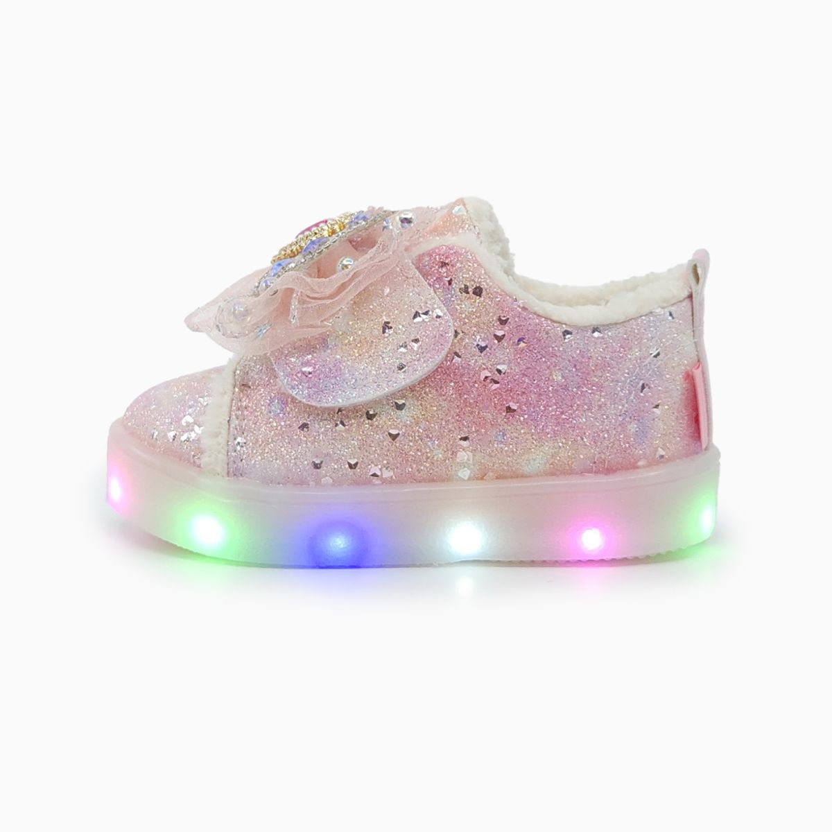 베이비솔(BABYSOLE) 폼폼쥬얼리LED털운동화
