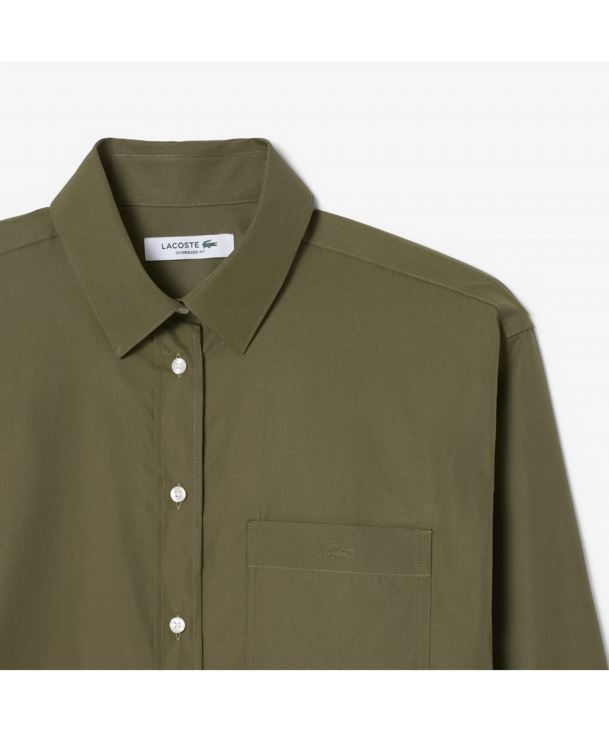 라코스테(LACOSTE) 여성 오버사이즈 포플린 셔츠 CF0215-55N E9F