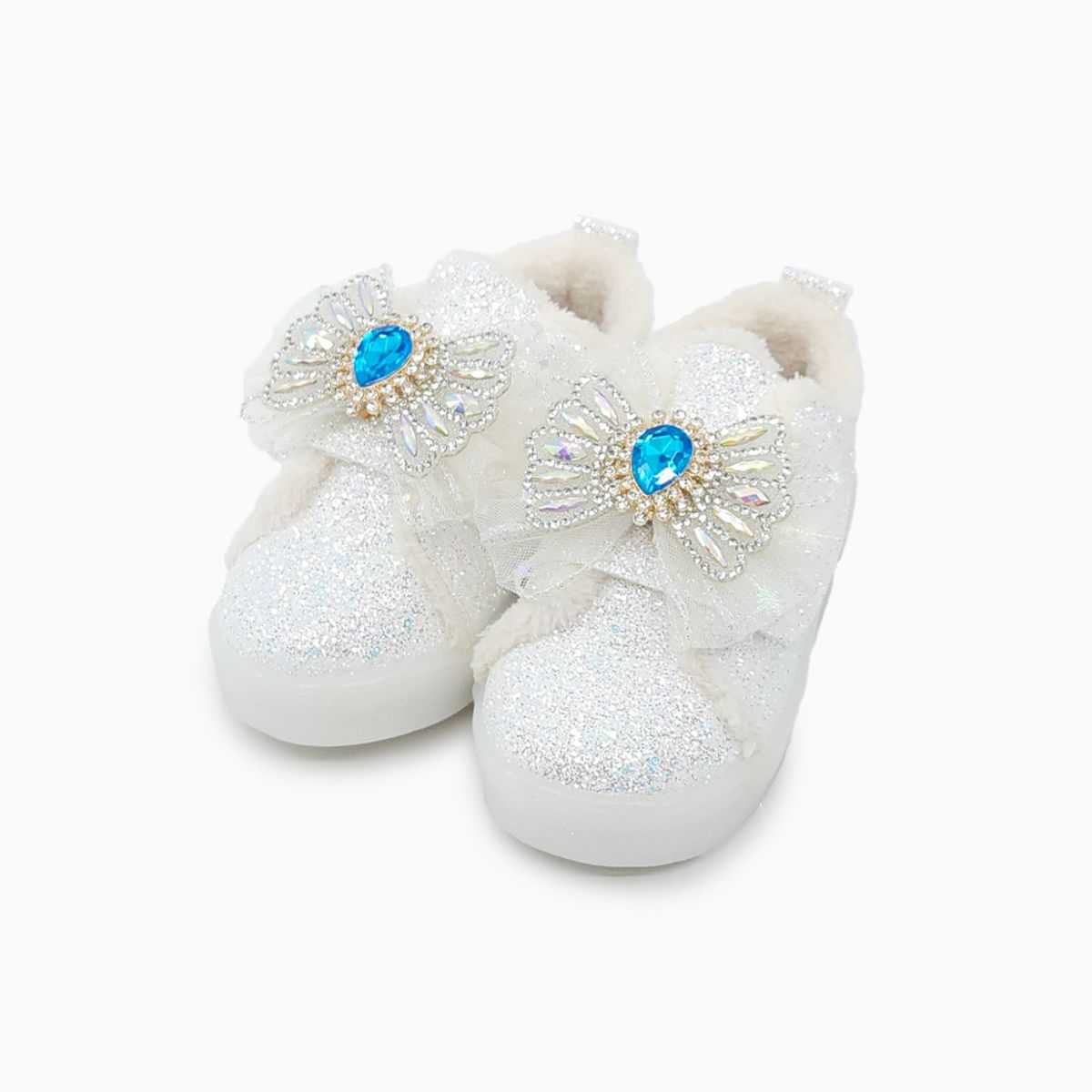 베이비솔(BABYSOLE) 폼폼소다LED털운동화