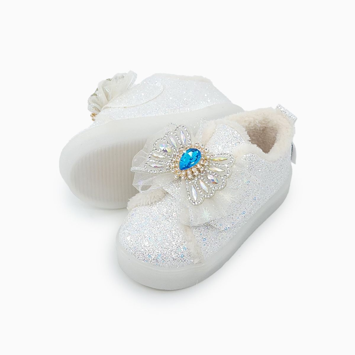 베이비솔(BABYSOLE) 폼폼소다LED털운동화