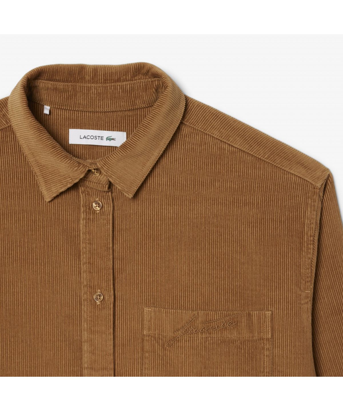라코스테(LACOSTE) 여성 코듀로이 로고 자수 셔츠 CF5336-55N DPC