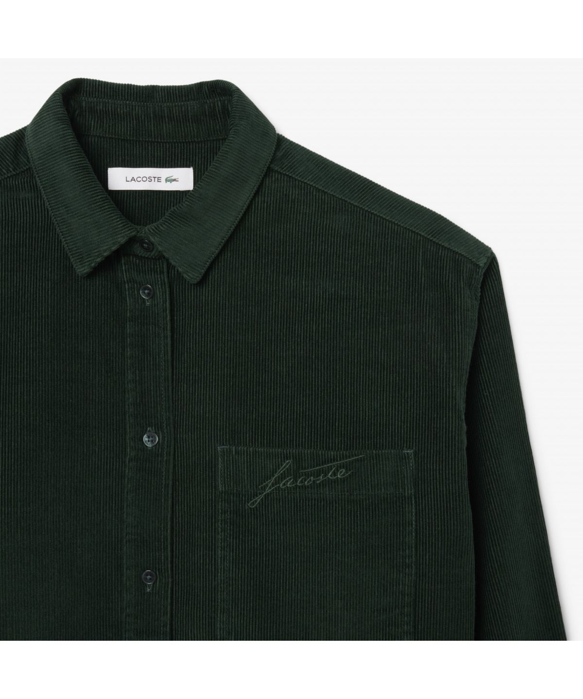 라코스테(LACOSTE) 여성 코듀로이 로고 자수 셔츠 CF5336-55N YZP