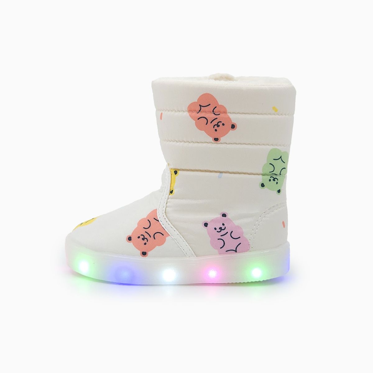베이비솔(BABYSOLE) 젤리곰 LED 털부츠