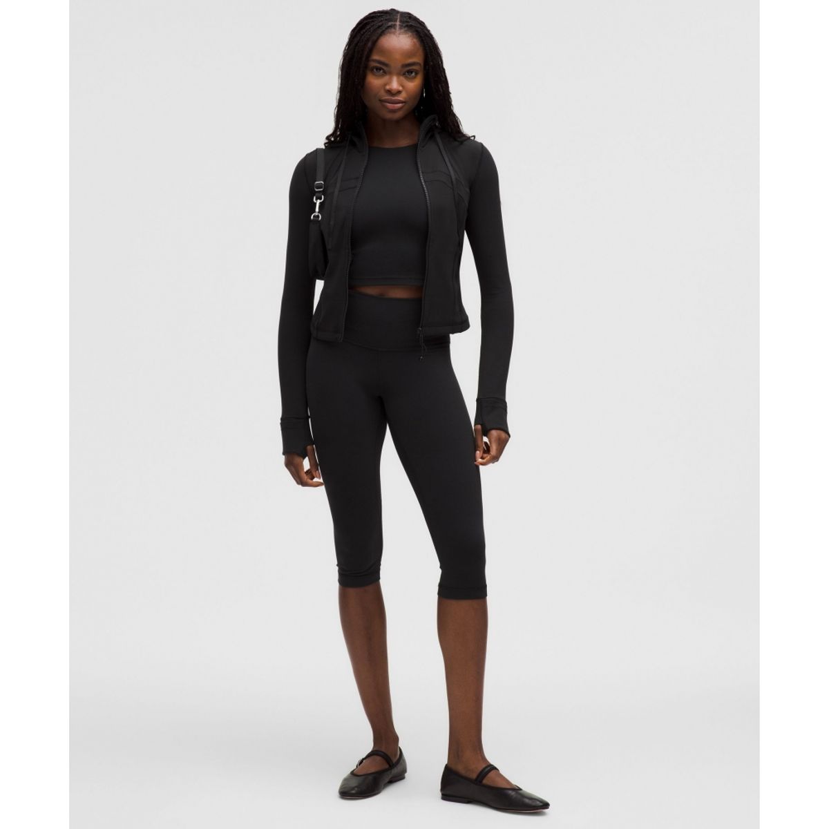 룰루레몬(LULULEMON) 디파인 크롭 후드 재킷 *Nulu  BLK