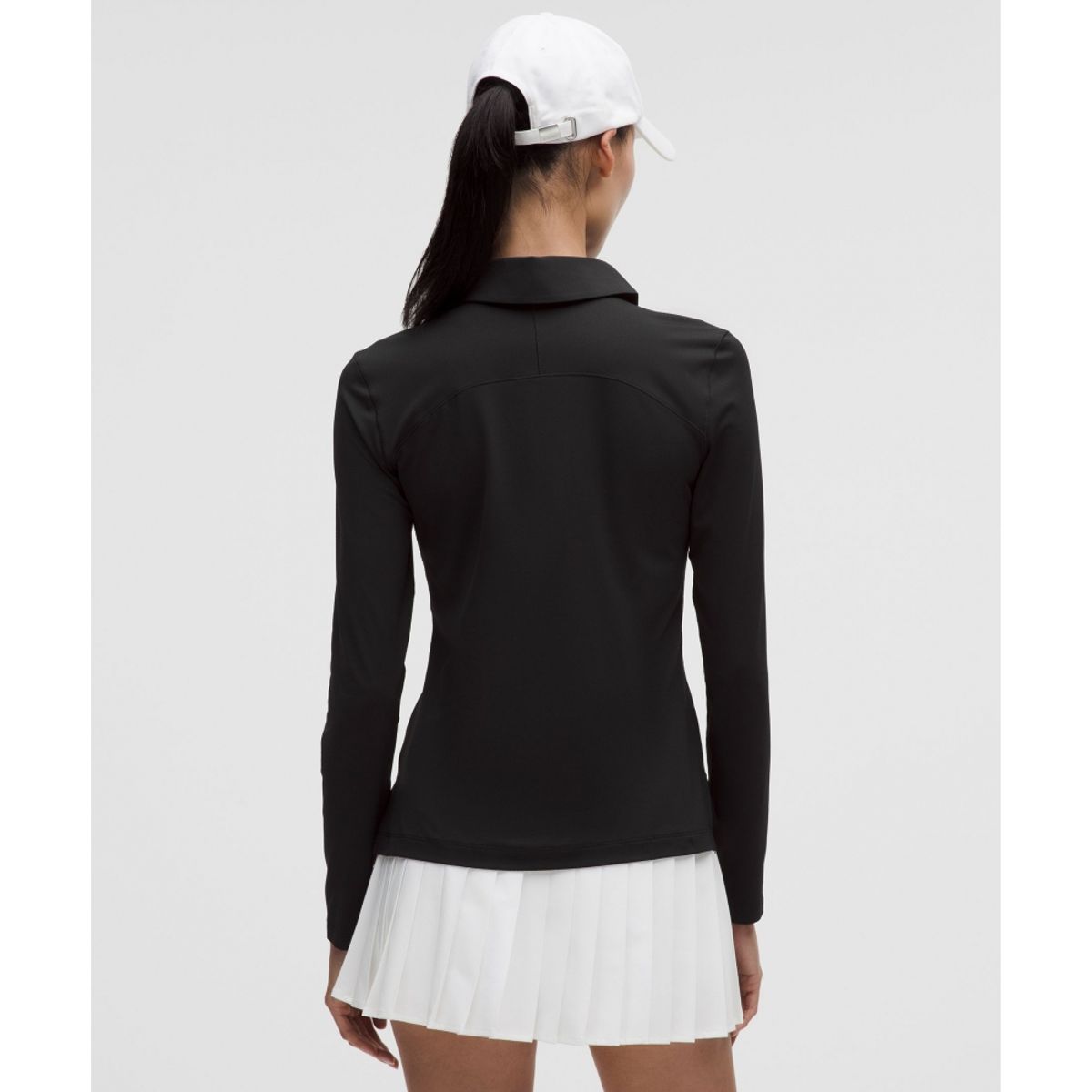 룰루레몬(LULULEMON) 퀵 드라이 롱슬리브 폴로 셔츠 *스트레이트 헴  BLK