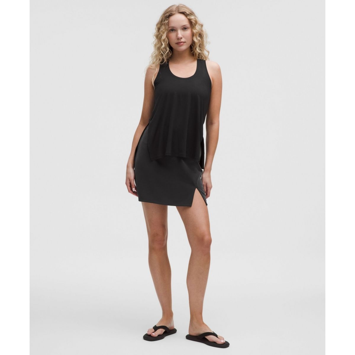 룰루레몬(LULULEMON) 실키어필 사이드 슬릿 탱크탑  BLK